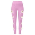 thumbnail image 4 of Fiaer Merry Christmas Leggings for Women Santa Snowflake Graphic Plus Size Pants High Waisted Cozy Pink Tight Trousers Pink XXL, 4 of 5