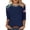 Navy, variant on Women's Raglan Sleeve American Flag Print 3/4 Sleeve Tee, Solid Heather Fabric Loose Curved Hem Patriotic Daily Top S-XXL T-Shirts