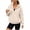 Khaki, variant on Womens Oversized Zip Up Hooded Sweatshirt Jacket Drawstring Hood Front Kangaroo Pocket Ribbed Hem Cuff Drop Shoulder Soft Knit Solid Color Casual Cardigan Tops