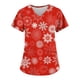 thumbnail image 2 of Uniforme de enfermera navideño para mujer, mono con cuello en V y manga corta con estampado de copos de nieve navideños, uniforme de trabajo médico para el cuidado de la salud, 2 of 5