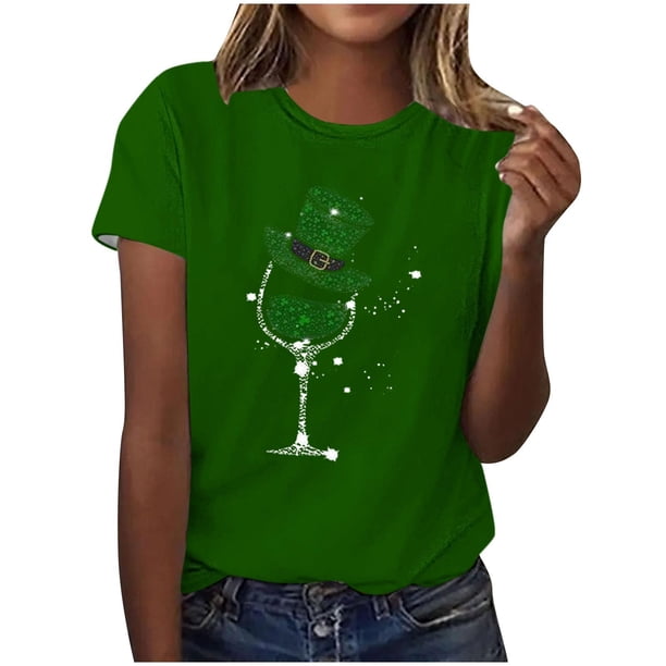 Mujeres Manga Corta de Verano Tops Impreso Sudadera Casual, Cuello Redondo Blusa Ligera para la Primavera Y el Verano