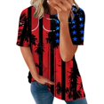 thumbnail image 4 of Blusa suelta de manga corta con cuello redondo y estampado a la moda para mujer Pompotops hfajkhk129921, 4 of 5