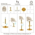thumbnail image 6 of LEEJAY Linen Swivel Counter Height Bar Stools Set of 2,Adjustable Kitchen Island Stool with Gold Base,Beige, 6 of 7