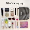 thumbnail image 3 of Bolsa de maquillaje STARDW Parallel Checkered para mujeres y niñas de lona, 3 of 6