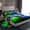 Green Blue, variant on Castle Fairy Black Car Boy Bed Sheets,Extreme Sport King Sheets