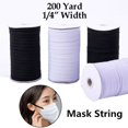 thumbnail image 2 of 1/4 Inch KNITTED ELASTIC Band for Face Cover 200 Yards Sewing Cord String 6mm, 2 of 5