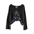 thumbnail image 2 of Craaazy Christmas Shirts for Women Christmas Printed Crew Neck Long Sleeve Pullover Holiday Christmas Womens Tops Gifts for Women, 2 of 5