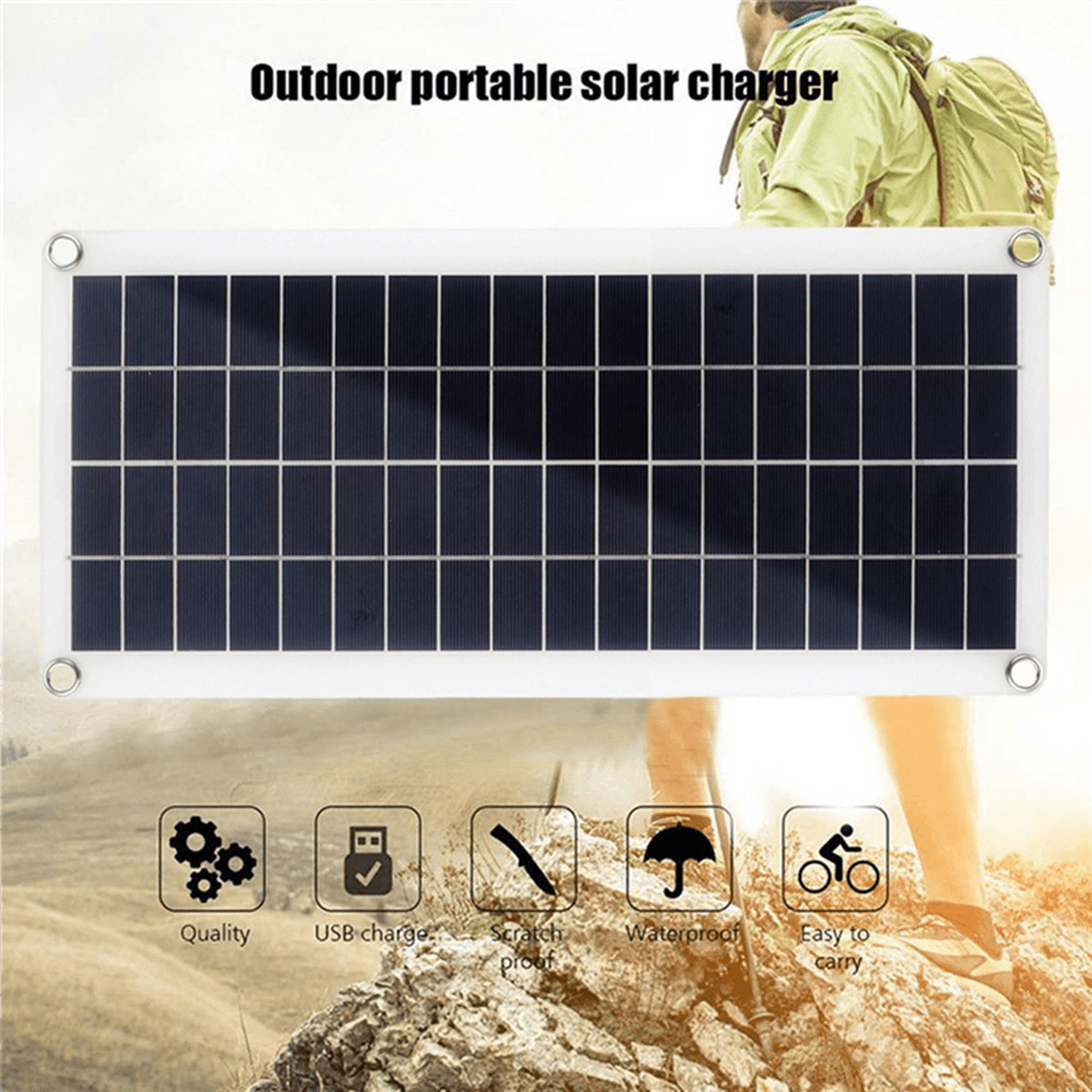 2X 1000W Solar Panel 12-18V Solar Cell Solar Panel for Phone RV Car MP3 PAD Charger Outdoor Battery Supply B