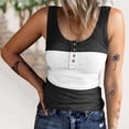 thumbnail image 3 of Haut Sans Manches Côtelé pour Femmes, Camisole Basique à Boutons Col Rond Décontracté Extensible pour Quotidien Dégradé Bleu, Dégradé Rose, Dégradé Rouge, Dégradé Violet, Rose Bleu, Noir Blanc, 3 of 6