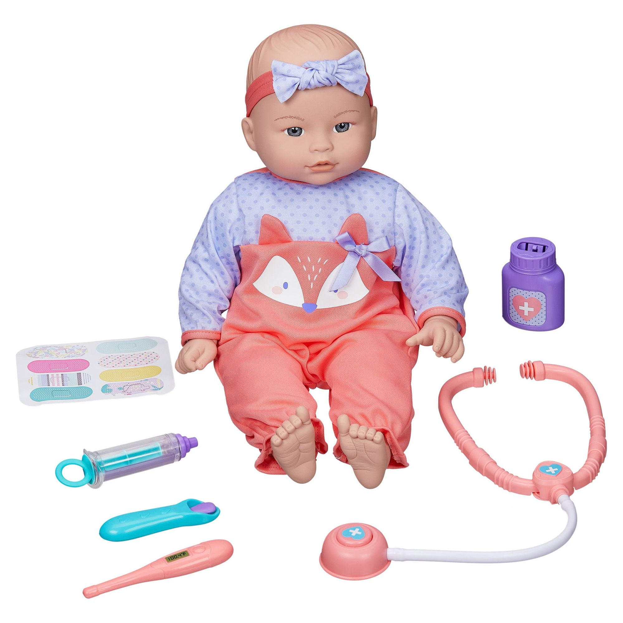 Goldberger Baby s First 19 Unbelievably Soft Baby Doll in Grey Stripes Walmart