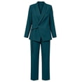 thumbnail image 5 of Cagogo Women Plus Size 2 Piece Outfit Long Sleeve Blazer Tops Wide Leg Pants Set Casual Business Lounge Suits Tracksuits Travel Work Clothes, Green 4XL, 5 of 8