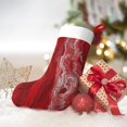 thumbnail image 6 of Flannel Christmas Stocking 17.7×11×7in Soft And Light Touch Good Socks Splicing Design Can Be Used For Hanging Red Marble_1, 6 of 8