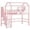 Pink, variant on Bellemave Twin Size House Loft Bed with Stairs, Metal Loft Bed Frame with Storage Shelves, Heavy Duty Low Loft Bed for Bedroom（Pink)
