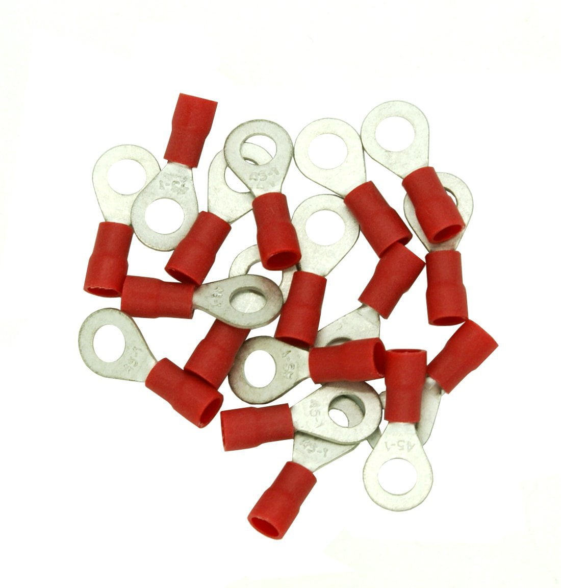 DNF 200 Pack Copper 2218 Gauge Red Ring Terminals Electrical Wire