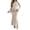 Beige, variant on Women's Maternity Sweater Maxi Dress, Long Sleeve Flare Sleeve High Neck Ribbed Knit Mermaids Pregnancy Gown