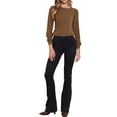 thumbnail image 2 of Long Sleeve Ribbed Knit Shirts for Women Casual Button Down Crew Neck Tops Trendy Henley Shirt L Coffee, 2 of 6