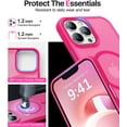 thumbnail image 5 of Magnetic for iPhone 12 Case/iPhone 12 Pro Case, [Compatible with Magsafe] [Military Grade Drop Protection] Protective Shockproof Translucent Matte Slim Phone Case for iPhone 12/12 Pro, Hot Pink, 5 of 12