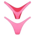 thumbnail image 3 of dPois Aguichant Culotte String en Forme de V pour Femmes -t-back Mini Bikini pour Fête à la Piscine Privée Rose G, 3 of 4