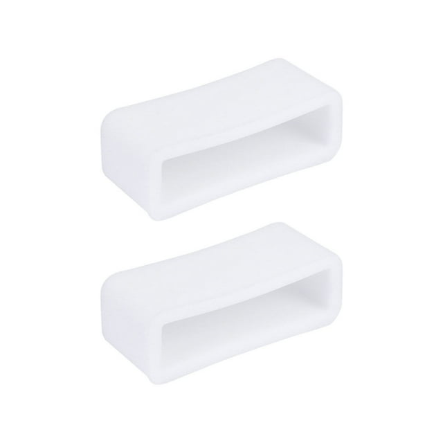 Milisten 2Pcs 22MM Silicone Strap Rings Durable Watch Band Rings Wristwatch Strap Movable Rings Positioning Buckles (White)