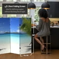 thumbnail image 5 of 4 ft. Short Double Sided Beach Canvas Folding Screen, 5 of 7