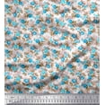 thumbnail image 1 of Soimoi Cotton Cambric Fabric Flower & Leaves Watercolor Print Fabric by Yard 42 Inch Wide, 1 of 3
