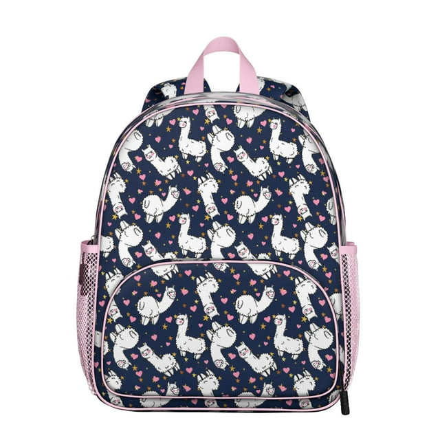 Cartoon Llama Student Backpack – Funny Alpaca Pattern with Kawaii Design, Adorable and Lightweight for School