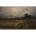 thumbnail image 3 of Edward Mitchell Bannister 18x13 Black Modern Framed Museum Art Print Titled - Untitled (Landscape with Rock in Foreground and Roof with Steeple, Lake in Background), 3 of 5