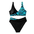 thumbnail image 4 of kamemir Plus Size Swimsuit or Women Women's and Women's Plus Tiered Ruffle Tankini Top(Blue,XL), 4 of 5