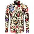 thumbnail image 4 of Camisa de moda para hombre, estampado 3D de flores de anacardo de cachemira, cuello vuelto, botones, manga larga, ropa de calle vintage para hombre y mujer, 4 of 5