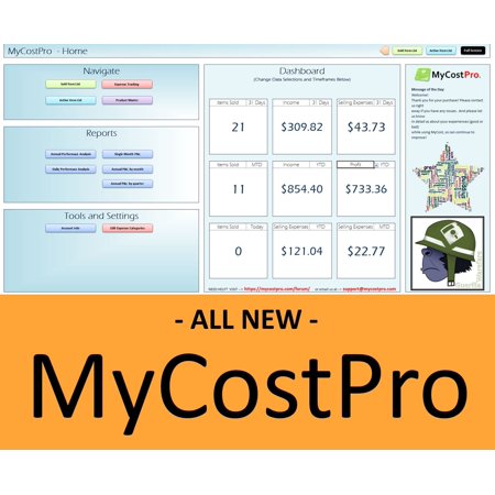 MyCostPro - An eBay Certified App, Track eBay & paypal Fees, profit, Spreadsheet