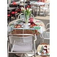 thumbnail image 4 of Outdoor Tablecloth with Umbrella Hole and Zipper, Snowman Christmas Round Table Cloth 54 Inch Waterproof Tablecloth, Xmas Tree Snowflake Gifts Winter Picnic Table Cover for Patio Camping, 4 of 7