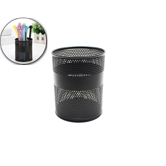 Dvruxg Pen Holder for Desk, Black Pencil Cup Holder, Metal Desktop Organizer, Pencils Cups for Office Supplies Organization, Home Brush Storage