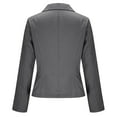 thumbnail image 6 of Women's Solid Color Lapel Long Sleeve Button Loose Blazer Fashion Suit Jacket Dark Gray XXL, 6 of 6