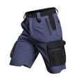 thumbnail image 4 of Mens Hiking Cargo Shorts Ripstop Water Resistant Tactical Shorts Outdoor Lightweight Casual Work Golf Short Blue S, 4 of 8