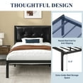 thumbnail image 5 of Allewie Twin Size Metal Platform Bed Frame with Faux Leather Button Tufted Headboard, Under-Bed Storage, Black, 5 of 10