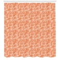 thumbnail image 3 of Shells Shower Curtain, Sketched Warm Colored Seahorse Starfish Scallops and Lace Murex, Fabric Bathroom Set with Hooks, 69W X 84L Inches Extra Long, Burnt Sienna Rust Pale Orange, by Ambesonne, 3 of 3
