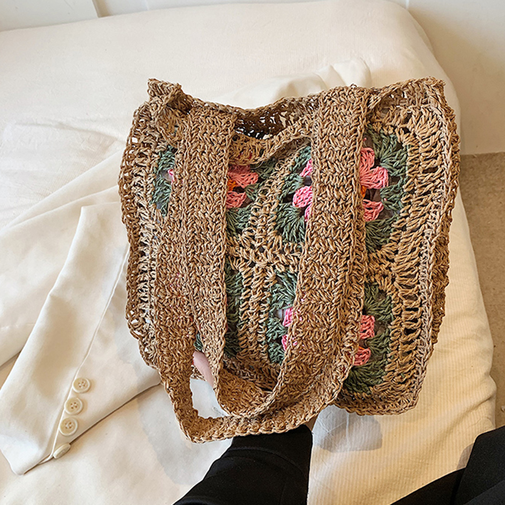 Rafia Bolsos Bolso De Mujer Paja Tejida Tote Grande Verano Playa Hombro Bolso Playa Con Cremallera