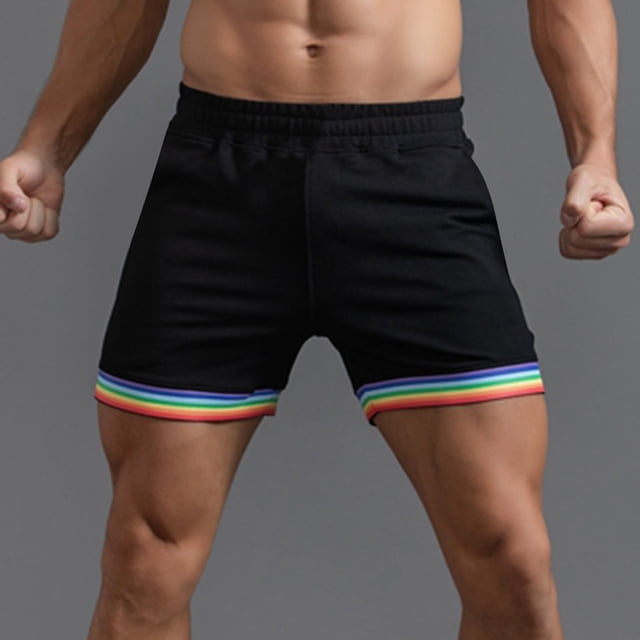 Men's Casual Shorts for Men Summer Solid Color with Pockets Drawstring Loose Fit Sports Running Beach Pants