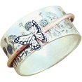 thumbnail image 1 of Adjustable Rhinestone Finger Rings Crystal Smooth Silver Wedding Jewelry Women Girls Insect Open - Jxlgv, 1 of 5
