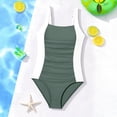 thumbnail image 6 of Teen Bathing Suits One Piece Girls Swimsuit One Piece Bathing Suit Crossed Back Straps Swimsuits Contrast Trim Girl Swimwear 9-16 Years, 6 of 6