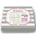 thumbnail image 2 of Personalized Canvas Birth Announcement Nursery Decor Gift, Safari Elephant Design, Custom Name, Date, Weight & Length, Unique Boys & Girls Baby Shower Wall Art Presents, Color Gray # 7, Size - 12x12, 2 of 5
