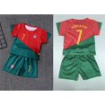 thumbnail image 1 of Traje de fútbol para bebés, ropa para niños y niñas pequeñas, camisetas deportivas + Pantalones cortos, conjunto de 2 piezas, traje de competición para niños qym unisex, 1 of 2