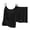 01-Black637, variant on Wxolcjlv Cami Short Outfit Set for Women Sleeveless Tank Elastic Waist Loungewear Pajama Set