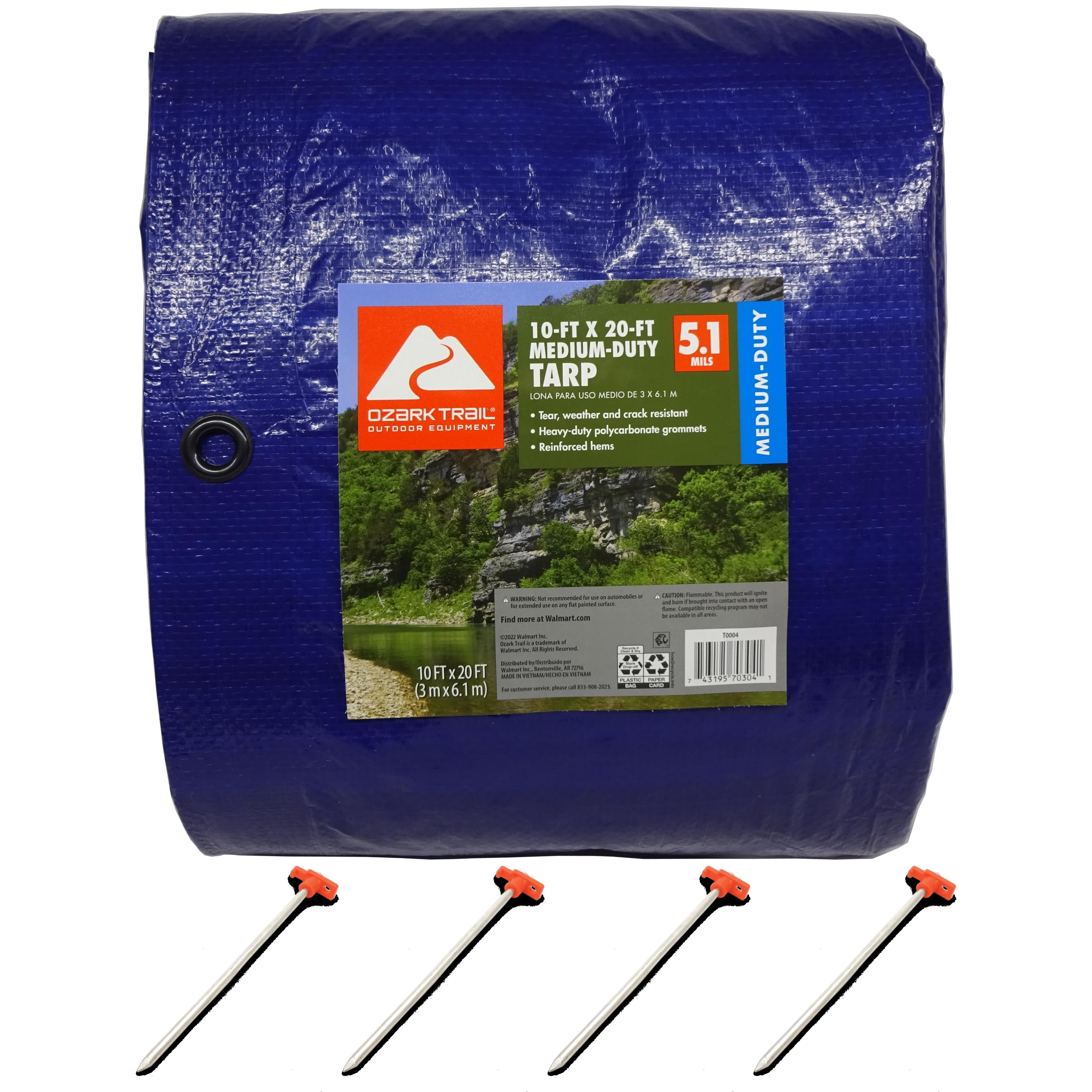 Ozark Trail Medium-Duty Tarp 10' x 20' PE Material Weather