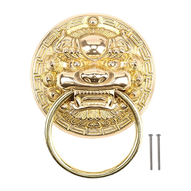 Aldaba de puerta con cabeza de león, diseño vintage, tirador de cajón de latón, decoración para el hogar, armario 6 cm