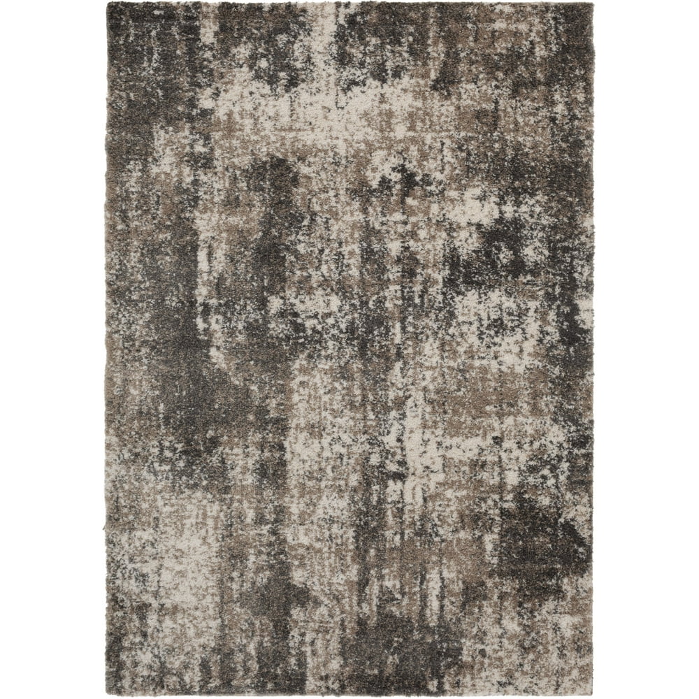 Mainstays Abstract Shag Indoor Area Rug, Neutral, 5'x7'