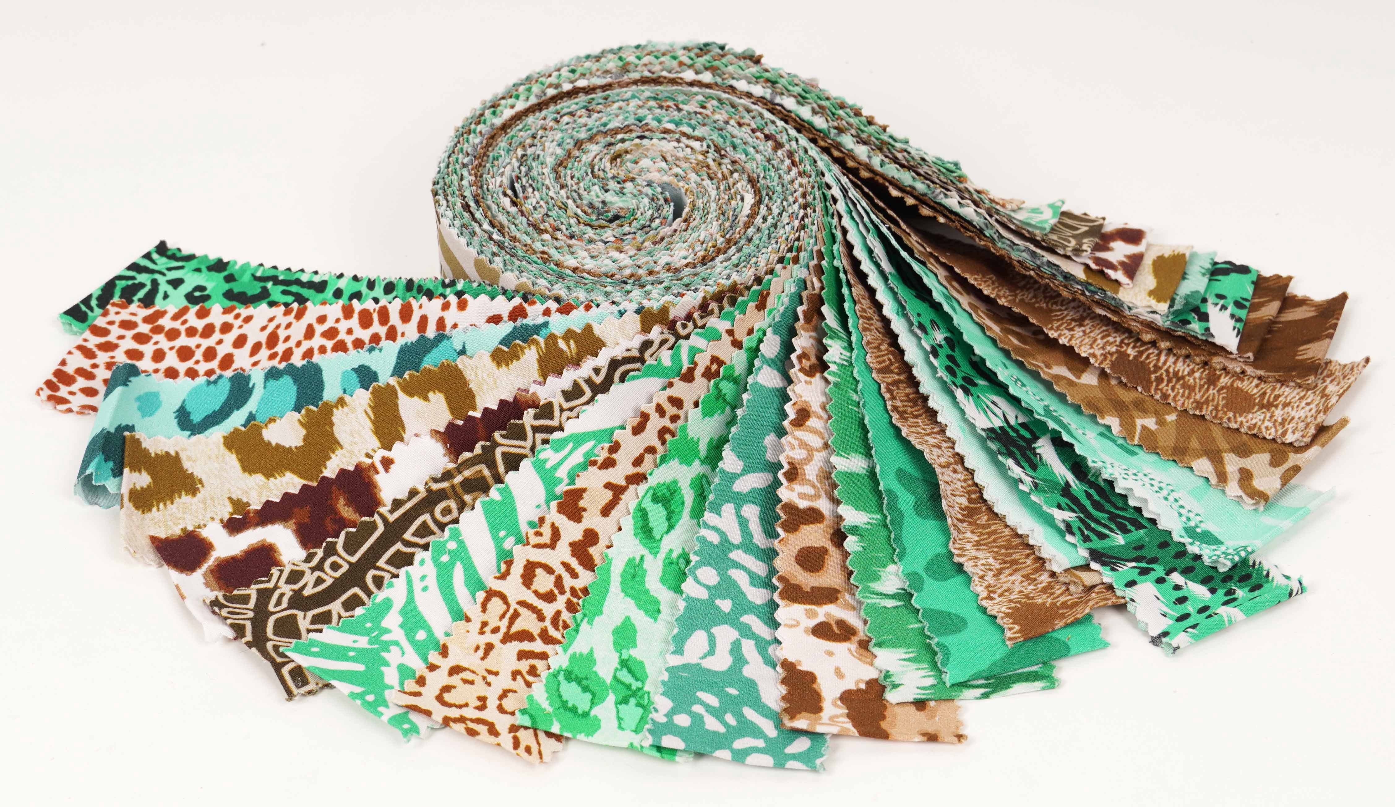 Soimoi 40Pcs Animal Skin Print Cotton Precut Fabrics For Quilting Craft Strips 2.5x42 inches Jelly Roll - Multicolor