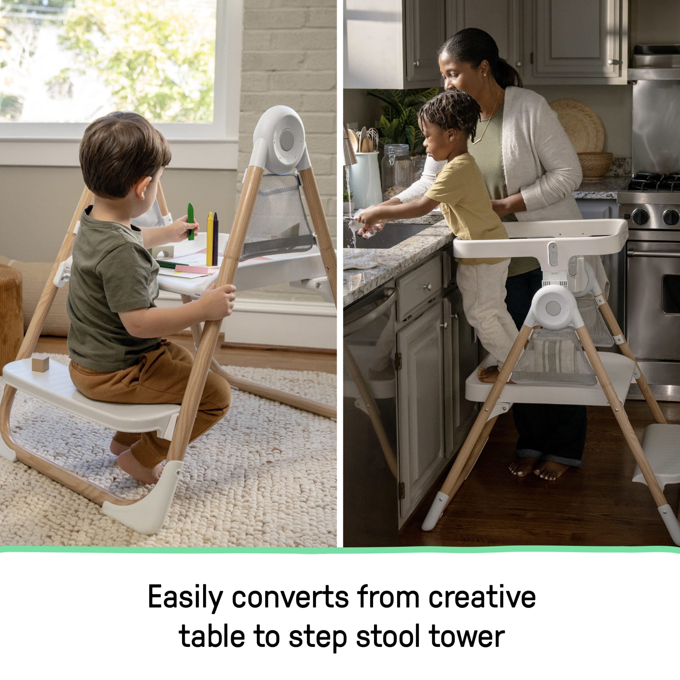 Ingenuity Table to Tower 2-in-1 Step Stool - Kitchen Tower - Play Table - Fold to Store - 18M-4Y