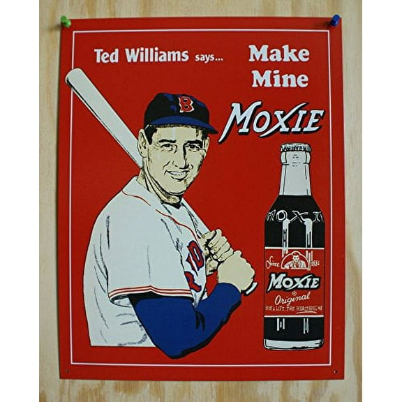 Ted Williams Tin Metal Sign : Make Mine Moxie