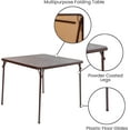 thumbnail image 6 of CQAOE Foldable Card Table with Vinyl Tabletop - Portable Game Table for Indoor and Outdoor Activities - Compact, Sturdy, Easy to Store,Brown, 6 of 9